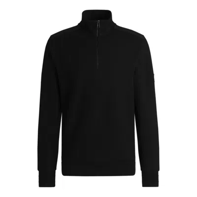 Hugo Boss Mercerized-cotton Regular-fit Sweatshirt With Logo Patch In Black