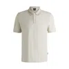 Hugo Boss Mercerized-cotton Slim-fit Polo Shirt With Collar Stripe In White