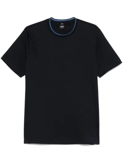Hugo Boss Mercerized-cotton T-shirt In Blue