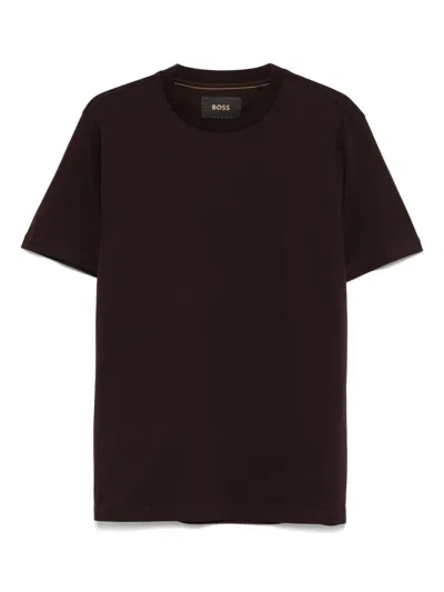 Hugo Boss Mercerized-cotton T-shirt In Brown