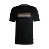 Hugo Boss Mens Black Stripe-embroidered Regular-fit Cotton-jersey T-shirt Xxxl In Black