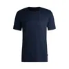 Hugo Boss Mercerized-cotton T-shirt With Contrast Collar In Blue