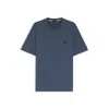 Hugo Boss Mercerized-cotton T-shirt With Double B Monogram In Blue