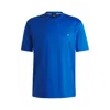 Hugo Boss Mercerized-cotton T-shirt With Double B Monogram In Blue