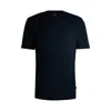 Hugo Boss Mercerized-cotton T-shirt With Double B Monograms In Blue
