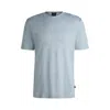 Hugo Boss Mercerized-cotton T-shirt With Double B Monograms In Blue