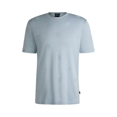 Hugo Boss Boss Tiburt Linen T-shirt In Light Blue