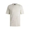 Hugo Boss Mercerized-cotton T-shirt With Floral Jacquard In White