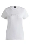 Hugo Boss Mercerized-cotton T-shirt With Logo Detail In White