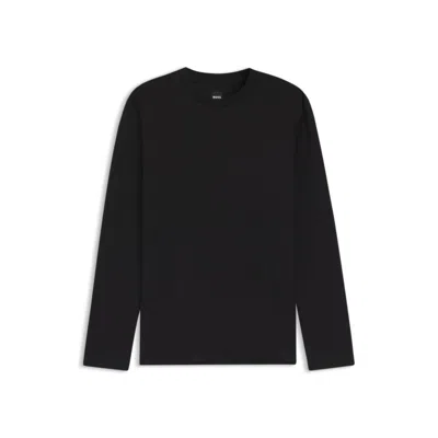 HUGO BOSS MERCERIZED-COTTON T-SHIRT WITH MICRO PATTERN