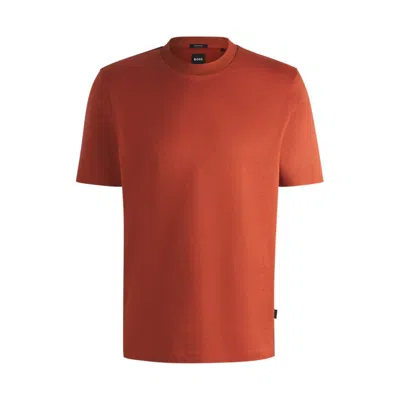 Hugo Boss Mercerized-cotton T-shirt With Micro Pattern In Multi