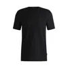 Hugo Boss Mercerized-cotton T-shirt With Mixed Stripes In Black