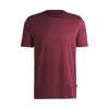 Hugo Boss Mercerized-cotton T-shirt With Two-tone Monogram Print In Burgundy