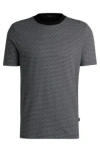 Hugo Boss Mercerized-cotton T-shirt With Two-tone Monogram Print In Black