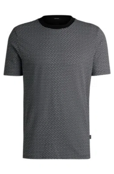 Hugo Boss Mercerized-cotton T-shirt With Two-tone Monogram Print In White