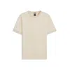Hugo Boss Mercerized-cotton T-shirt With Two-tone Structure In Neutral