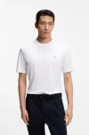 Hugo Boss Mercerized-cotton T-shirt With Double B Monogram In White