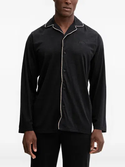 Hugo Boss Merino Button Pajamas In Black