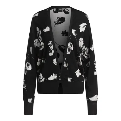 Hugo Boss Relaxed-fit Blouse With Tulip Print In Multi