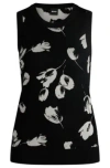 Hugo Boss Merino Wool Knitted Top With Tulip Jacquard In Patterned