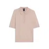 Hugo Boss Merino-wool Polo Sweater With Five-button Placket In Pink