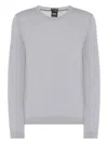 Hugo Boss Long-sleeved Sweater In Gray