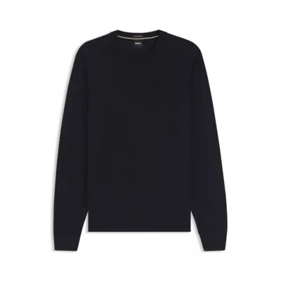Hugo Boss Merino Wool Sweater In A Regular Fit In Blue