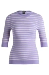 Hugo Boss Merino-wool Sweater With Breton Stripes In Patterned