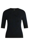Hugo Boss Merino Wool Sweater With Jacquard Pattern In Patterned