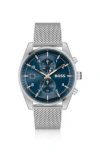 HUGO BOSS MESH-BRACELET CHRONOGRAPH WATCH WITH BLUE DIAL MEN'S WATCHES