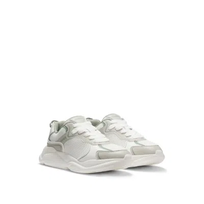 Hugo Boss Mesh-detail Trainers With Rear Pull Loop In White