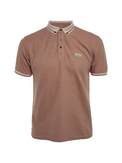 Pre-owned Hugo Boss Mesh Jersey Polo Shirt In Brown