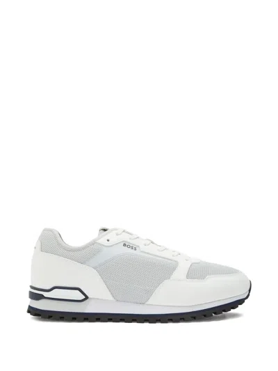 Hugo Boss Boss Parkour Panelled Mesh Sneakers In White
