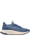 Hugo Boss Mesh-panelled Sneakers In Blue