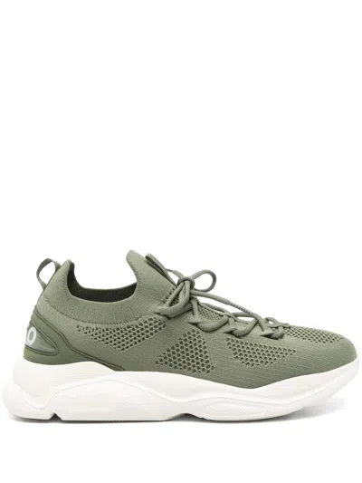 Hugo Boss Mesh-panelled Sneakers In Green