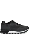 Hugo Boss Mesh-panelled Sneakers In Black