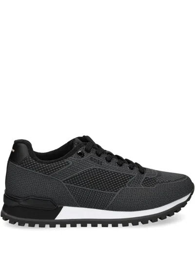 Hugo Boss Mesh-panelled Sneakers In Black
