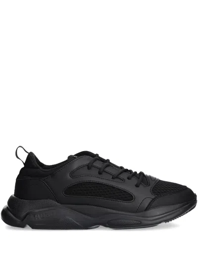 Hugo Boss Mesh-panelled Sneakers In Black