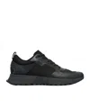 Hugo Boss Mesh Panelled Sneakers In Black