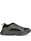 Hugo Boss Mesh-panelled Sneakers In Gray