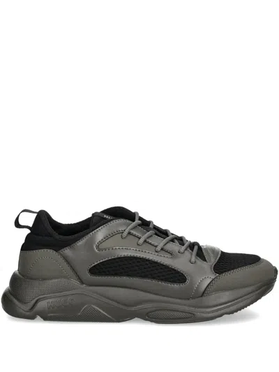Hugo Boss Mesh-panelled Sneakers In Green