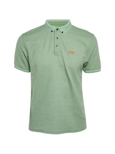 Pre-owned Hugo Boss Mesh-jersey Polo T-shirt In Green