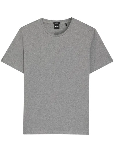 Hugo Boss Metallic Cotton Tessler T-shirts In Gray