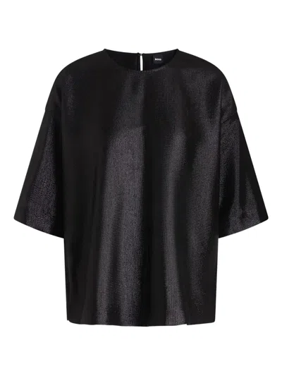 HUGO BOSS METALLIC-EFFECT BLOUSE
