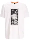 Hugo Boss Regular-fit T-shirt In Stretch Cotton With Seasonal Artwork In White