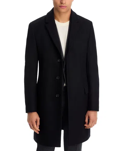 Hugo Boss Mgor Extra Slim Fit Topcoat In Black