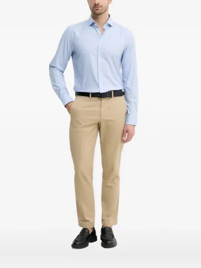 Hugo Boss Micro-check Shirt In Blue