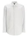 Hugo Boss Micro-pattern Cotton Shirt In White