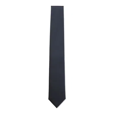 Hugo Boss Micro-pattern Jacquard Tie With Silk In Blue