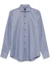 Hugo Boss Micro-pattern Shirt In Blue